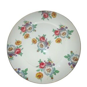 Camp MacKenzie-Childs 1995 Yellow Roses Floral Enamel Lge 16" Round Tray Platter